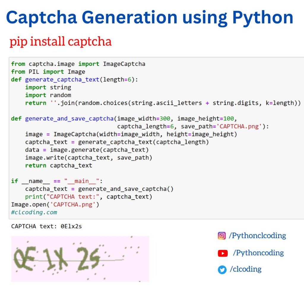 Captcha Generation Using Python – The Tech FUN